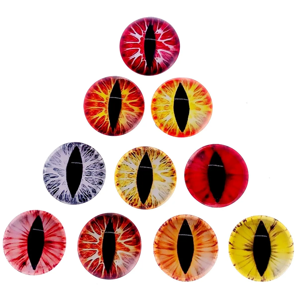 From 8mm to 30mm Random Mixed Round Pattern Glass Toy Doll Eyes Flatback Photo Cabochons DIY Making Accessories Paired K06364