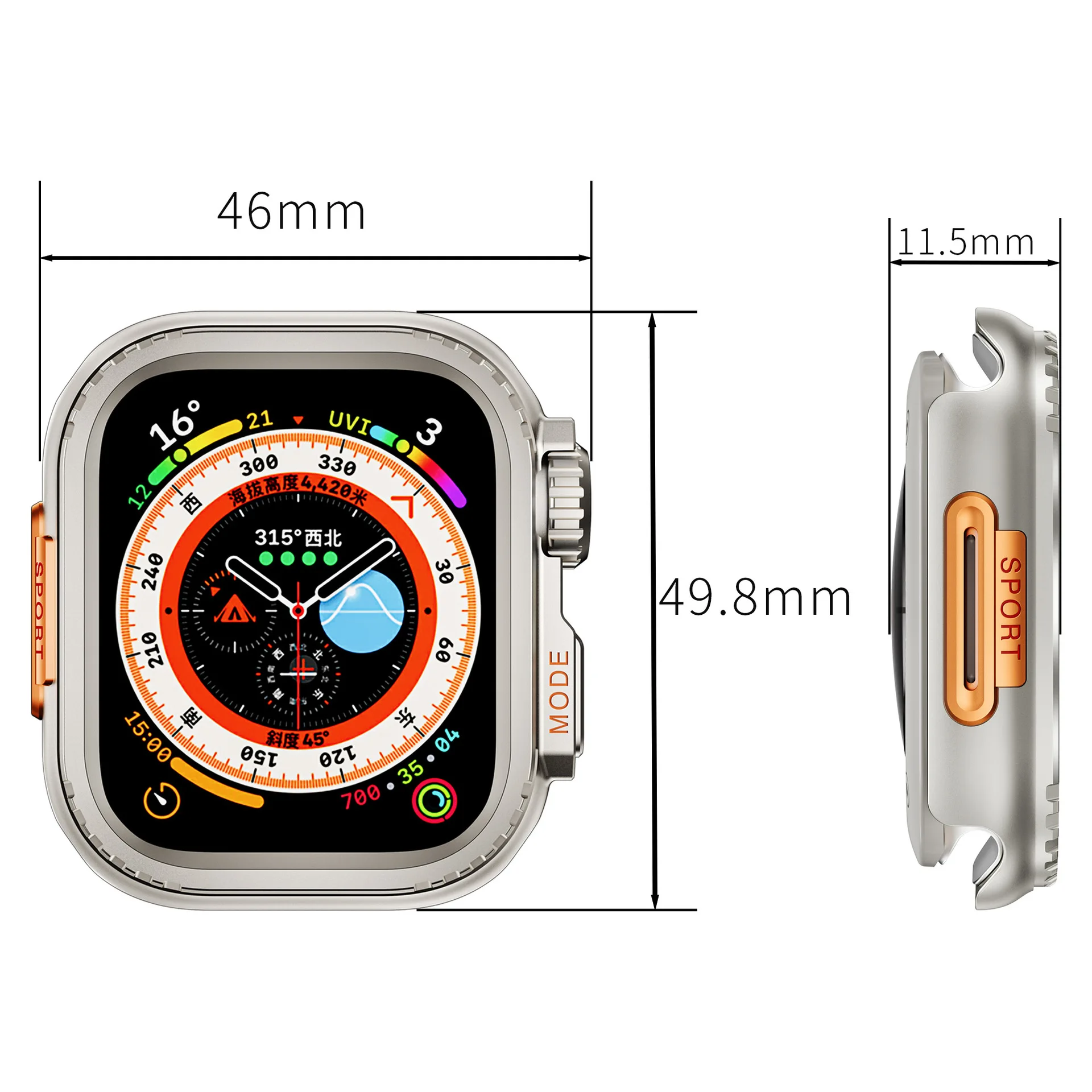 

Suitable for Apple Watch Case 10th Generation 46mm Special Sports Watch Case Metal Ultra Watch Protective Case