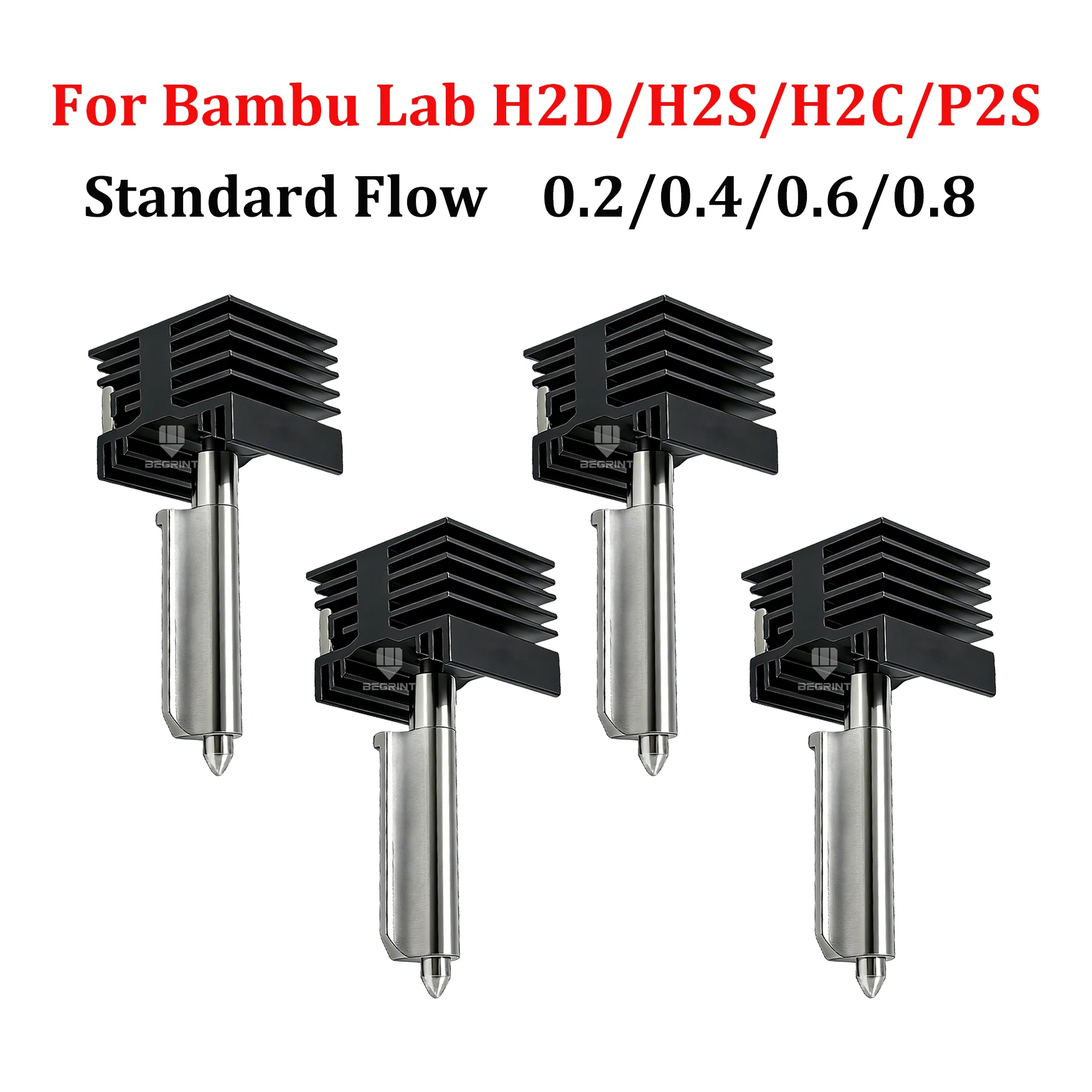 

3D-принтер Hotend для Bambu Lab P2S: Универсальный хотэнд 0.2/0.8/0.6/0.4 мм, интегрированный нагревательный элемент, сопло из нержавеющей стали для Bambu H2D H2C