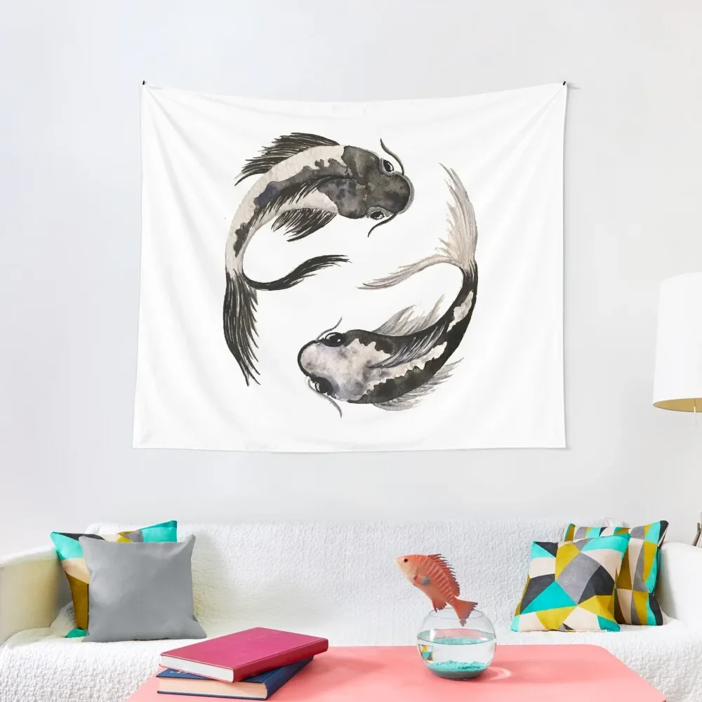 

Yin Yang Koi Tapestry Aesthetic Home Decor Custom Tapestry