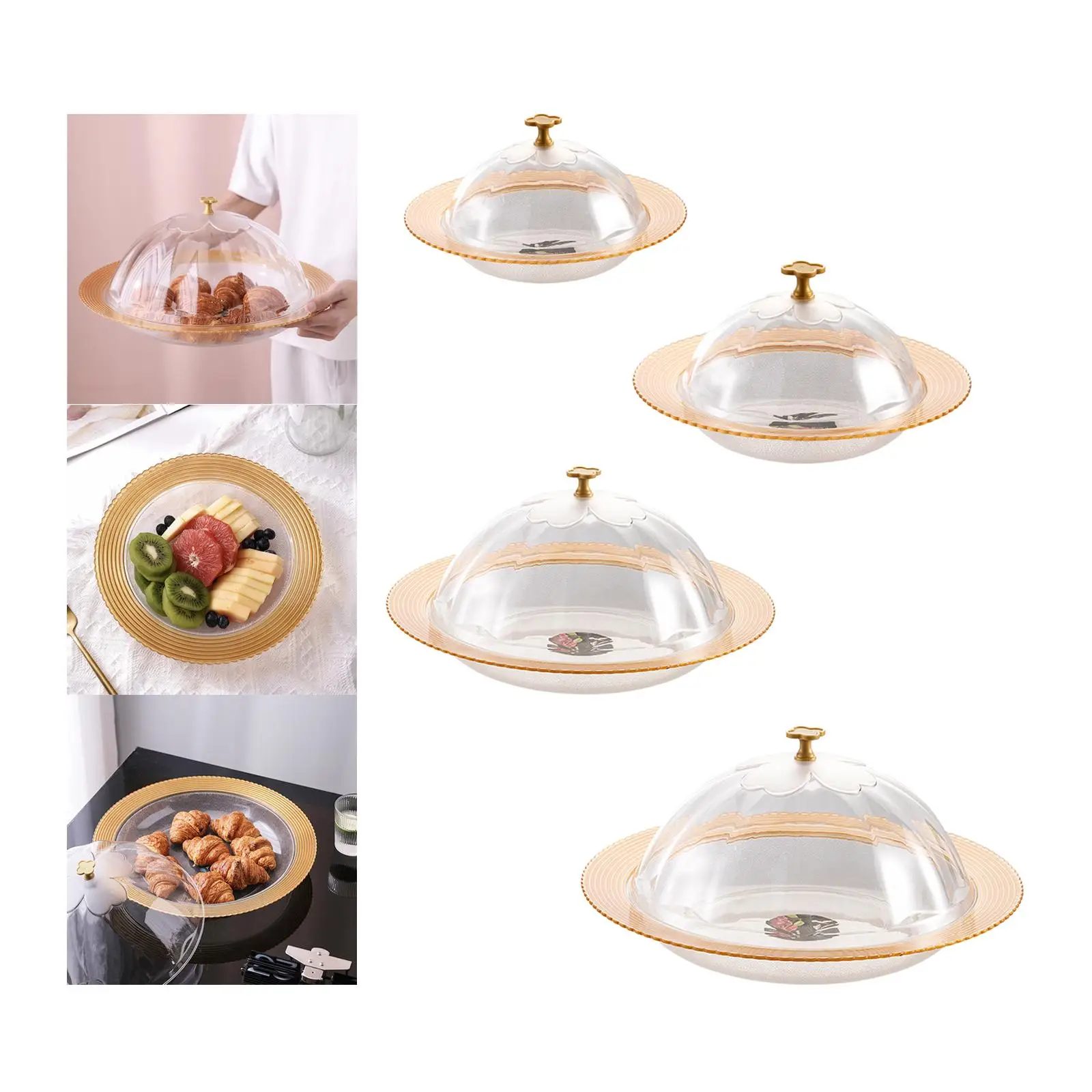 Bandeja de servir com tampa Bandeja de sobremesa Versátil Transparente Bancada moderna