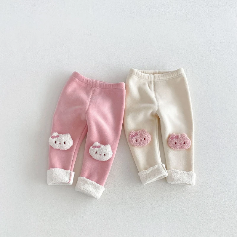 2026 Winter Hot Selling New Cute Contrasting Color Elastic Waist Cat Doll Decoration Leggings