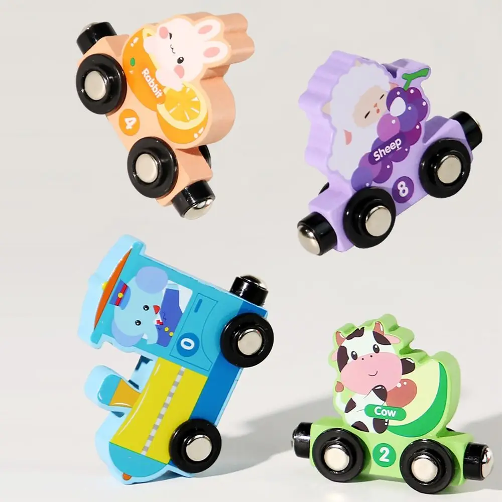 Numero magnetico colorato Numero del treno Dinosauro Frutta Animale Modello di treno fai da te Cognizione Montessori in legno