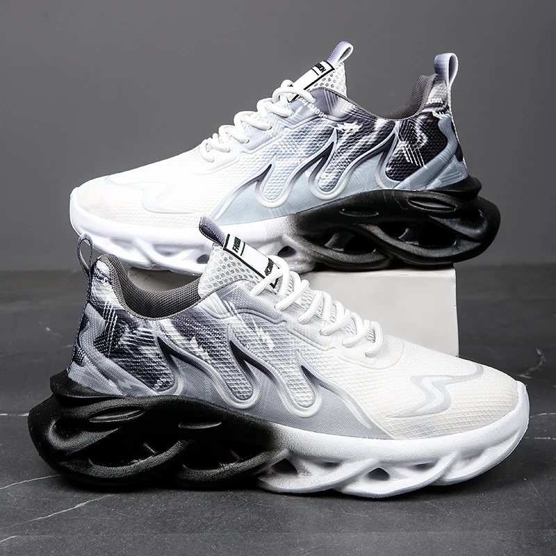 Summer Unisex Running Shoes Men Women Lightweight Mesh Breathable Comfortable Flat Soft Tennis Shoes Lace-up Sneakers Man 36-46