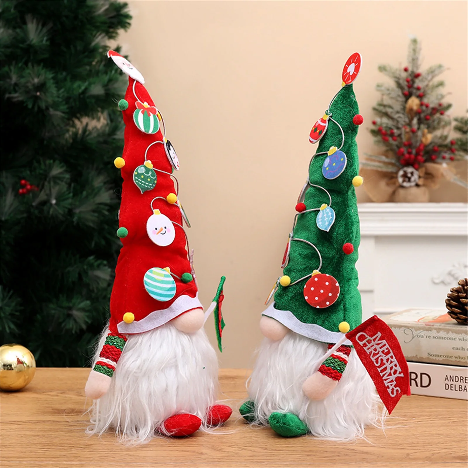 Christmas Gnome Doll Gnome Christmas Decorations With Light Swedish Tomte Doll With Light Nordic Plush Elf Doll Gnome Ornaments