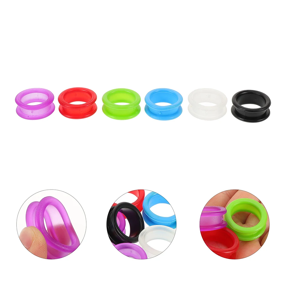 

18 Pcs Colored Silicone Finger Ring Scissors Dog Grooming Accessories Silica Gel