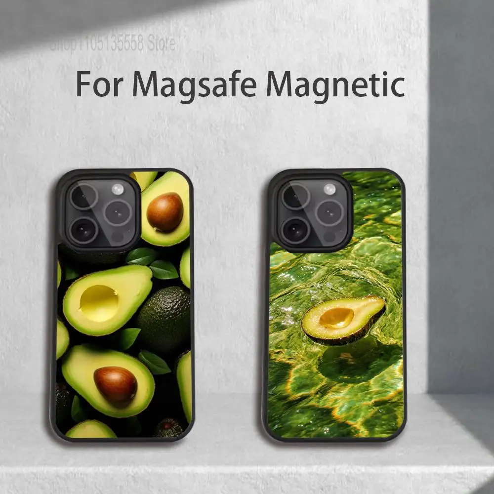 

Чехол для телефона Fruit Avocado для iPhone 17,16,15,14,13,12,11,Pro,Max,Plus,Mini,SE4,E с магнитной беспроводной зарядкой Magsafe