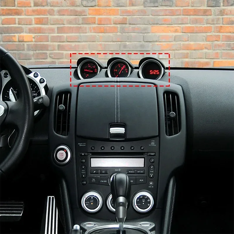 

For Nissan 370Z Z34 2009-2020 ABS Carbon Fiber Car Dashboard Clock Watch Decorative Ring Cover Sticker Car Accessories 3Pcs
