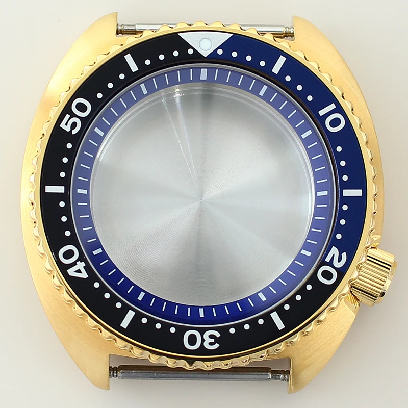 Gold PVD 45mm Watch Case NH35 Watch Replacement Accessories Sapphire Glas For NH35 NH36 NH34 NH38 4R36 Movement Modified Abalone