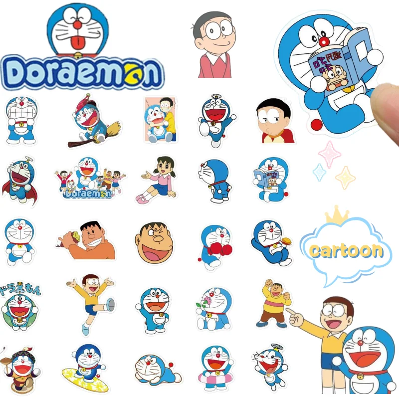 

Doraemon Shizuka Minamoto sticker cute and cartoon high-appearance-value portable Doraemon waterproof graffiti stickers 50pcs