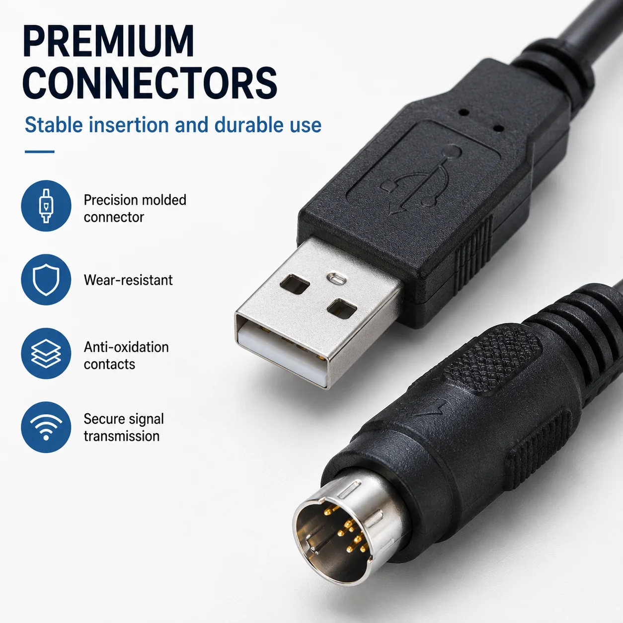USB-FC2A-KC2 PLC Programming Cable for IDEC MICRO-3 Series, USB to RS485 Communication Download Cable, 3M
