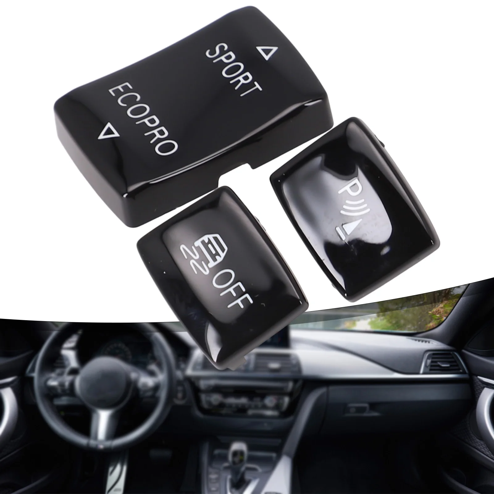 ESP Off Button Cover Automobiles Replace Replacement Rubberized Sport Steering ABS Stickers Auto Switch Car Wheel