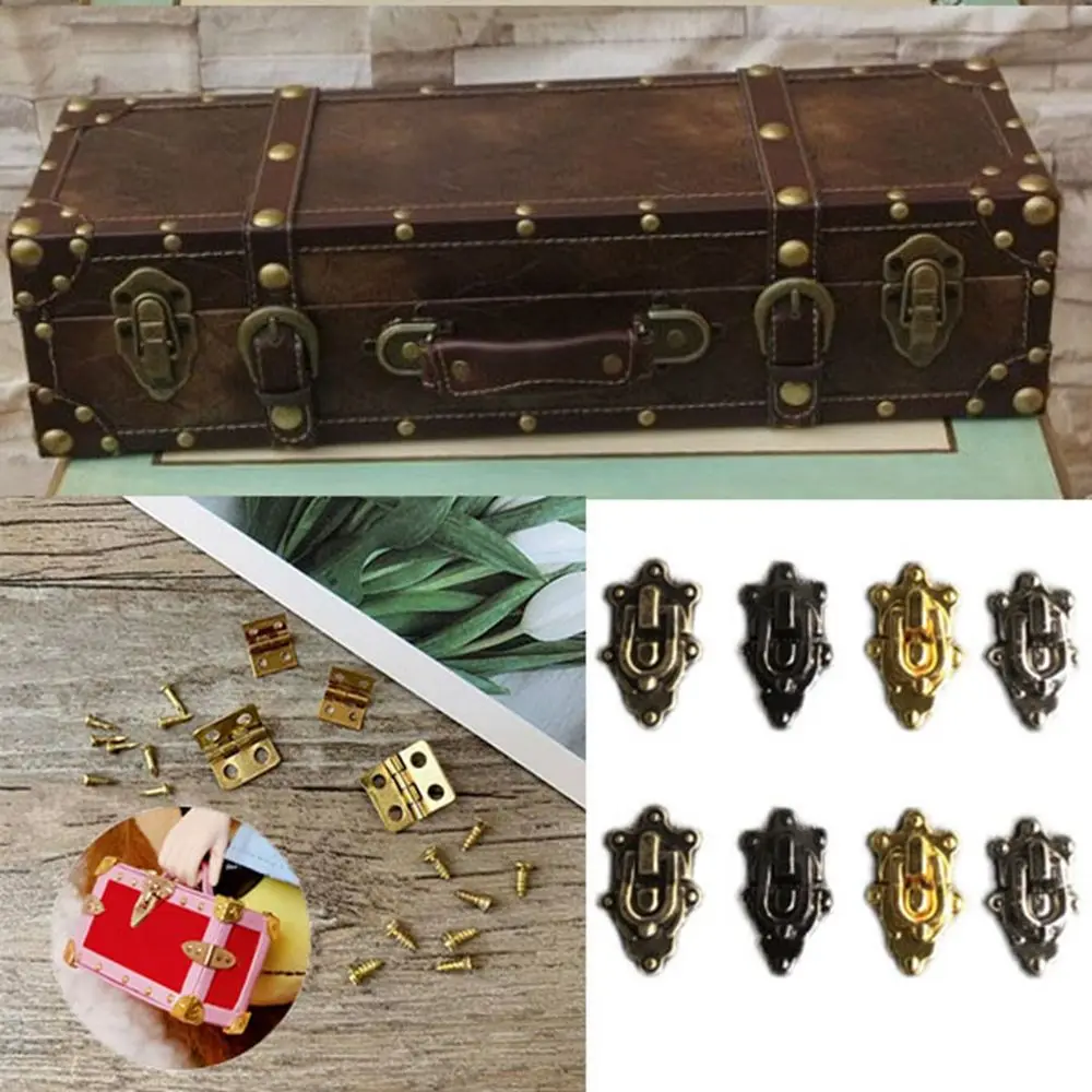 DIY Manual Luggage Trunk Lock Suitcase Protector Doll Bags Parts Dollhouse Metal Crafts Box Case Corner