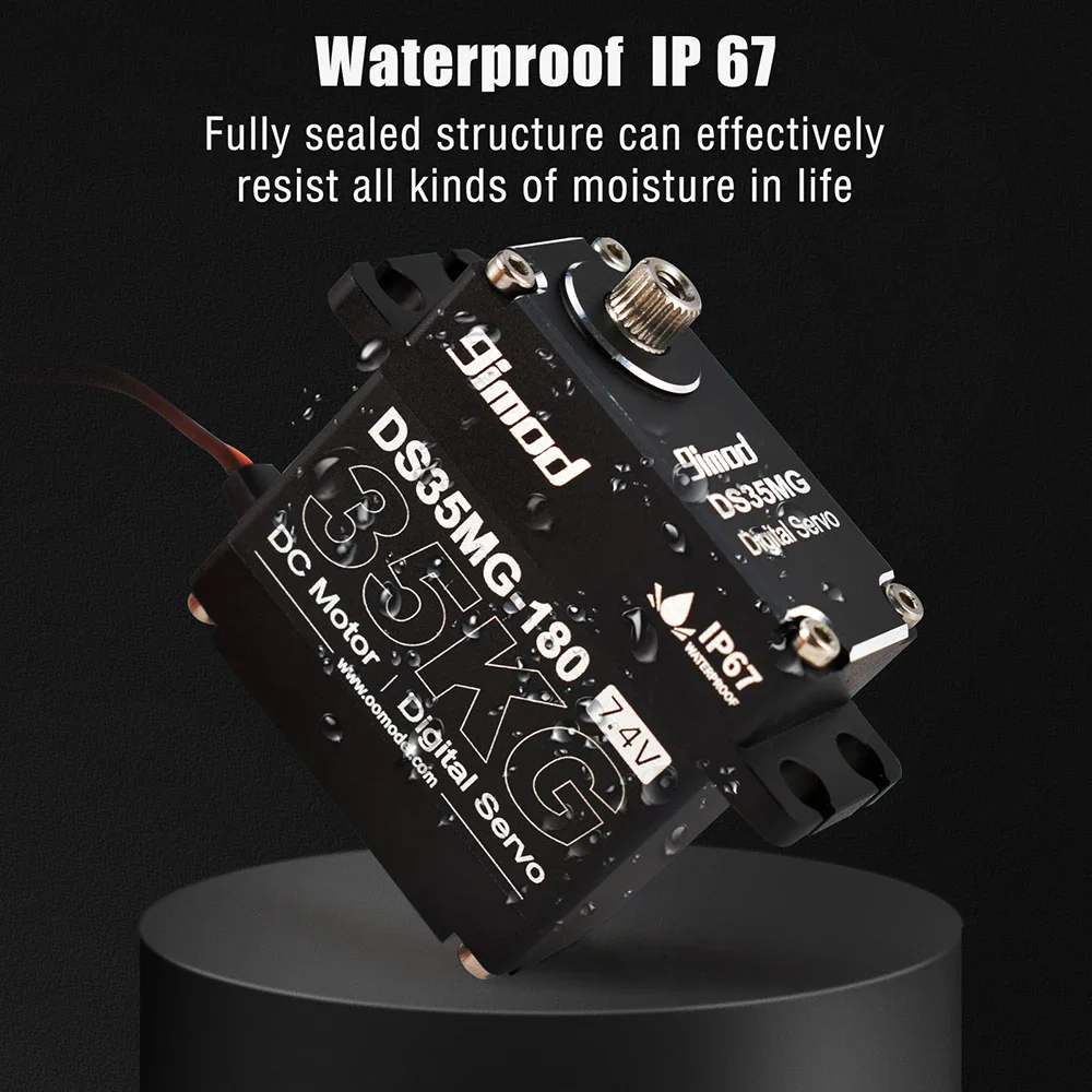 

9imod DS35MG 35kg Waterproof Servo - 180°/270° Full Aluminum Case Stainless Steel Gear High Torque for 1/8 1/10 RC Car & Crawler