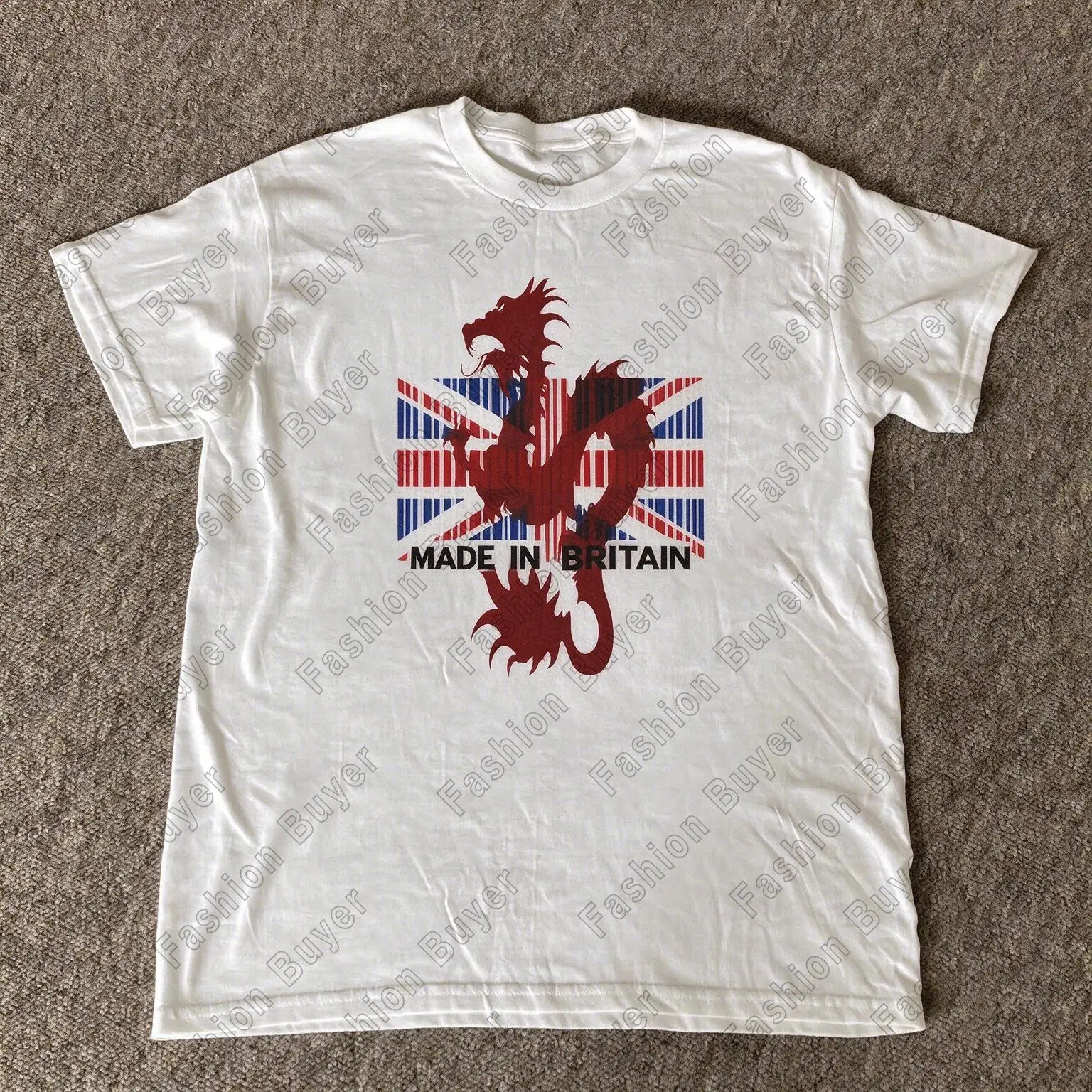 Vintage Britain Dragon Graphic Unisex Crew Neck Short-sleeved Retro Street Y2K Gothic Casual Fashion Tops Clothing Basic Tees