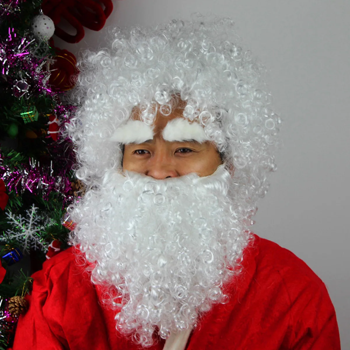 35cm Santa Claus Beard Costume Prop Christmas Party Accessory Comfortable Fiber Silk Masquerade Carnival Outfit