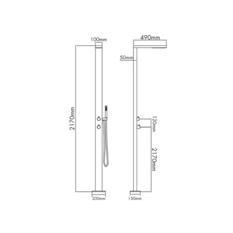 304 Stainless Steel Stand Outdoor Panel Swimming Pool Outdoor Rainfall Shower