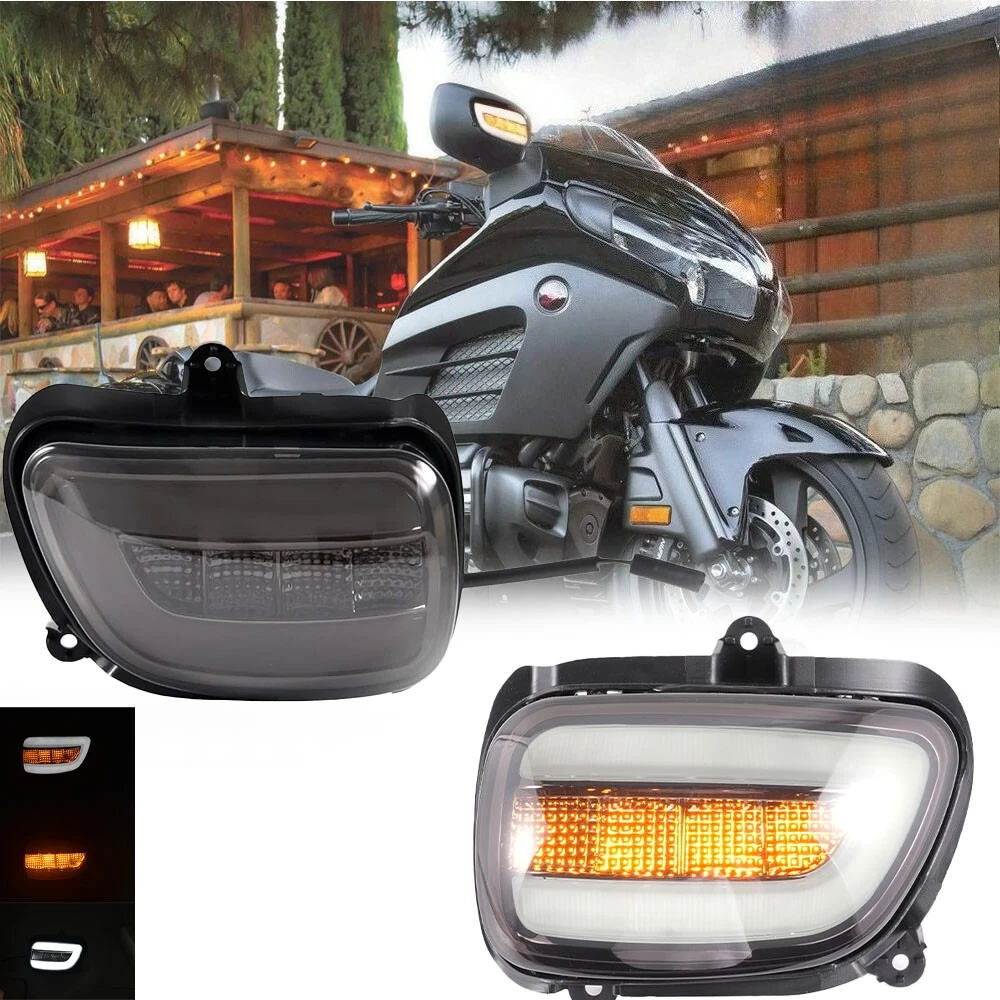 

Front LED Turn Signals Amber Lights For Honda Goldwing GL1800 01-17 Left & Right