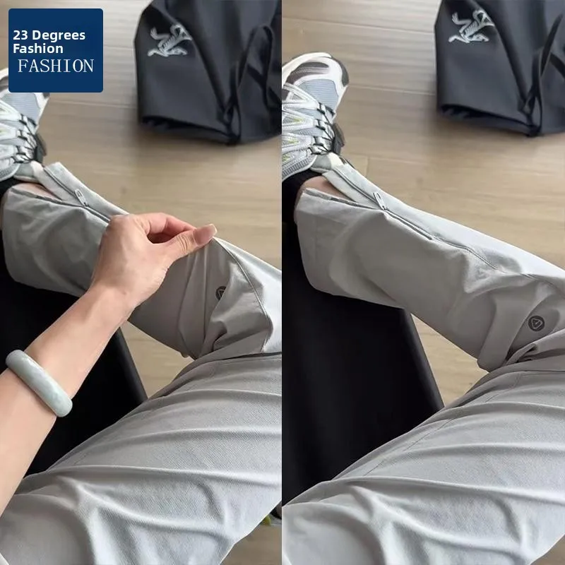 

Мужские спортивные повседневные брюки Thiened Autumn Winter American Sle, прямые, на молнии сбоку, увеличенный размер, в стиле коситай