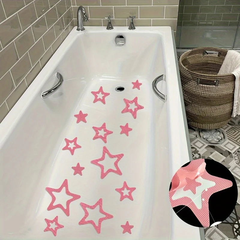 Waterproof Star Shaped Bathtub Sticker  Non-Slip, Self-Adhesive, Removable, and Decorative Perfect for Bathroom and Toilet Decor