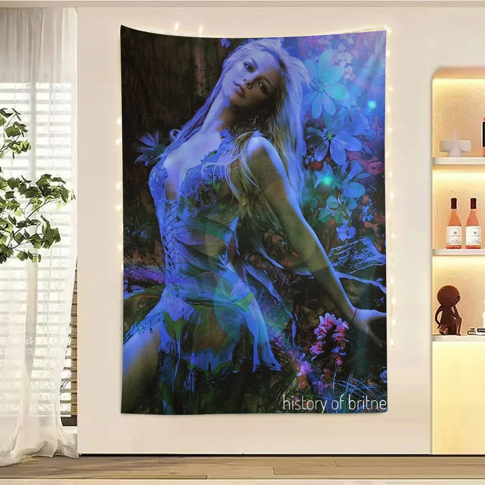 Singer Britney Spears Wall Tapestry Hanging Tarot Hippie Wall Rugs Dorm Wall Hanging Sheets