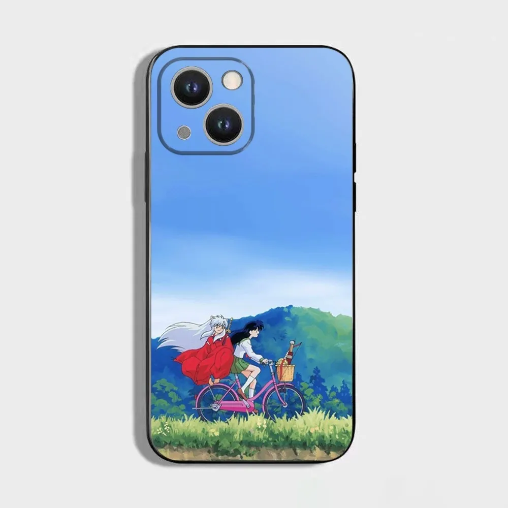 Etui na telefon Anime I-Inuyasha do iPhone 16 15 Plus 14 13 Pro Max 12 Mini 11 X XS XR 7 8 8Plus Black Soft Phone Coque