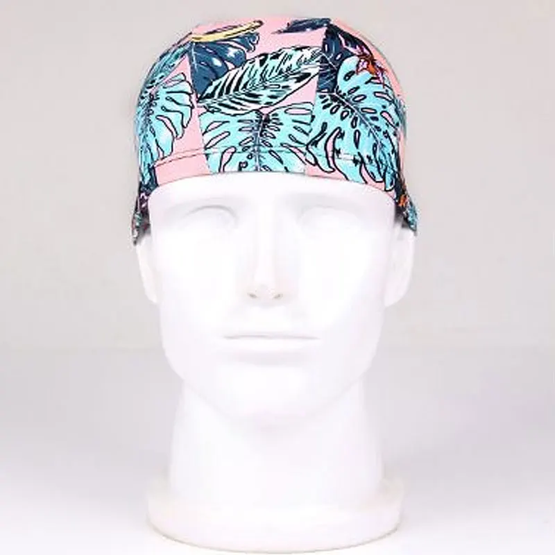 قبعة سباحة مرنة خفيفة الوزن ومريحة بتصميم مطبوع على الموضة وإكسسوارات رياضية للرجال والنساء #2
