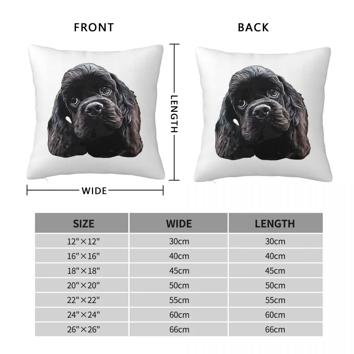 American Cocker Spaniel Cutest Black Dog Pillowcase Cushion Comfort Throw Pillow Sofa Cushions Used for Home Bedroom Living Room