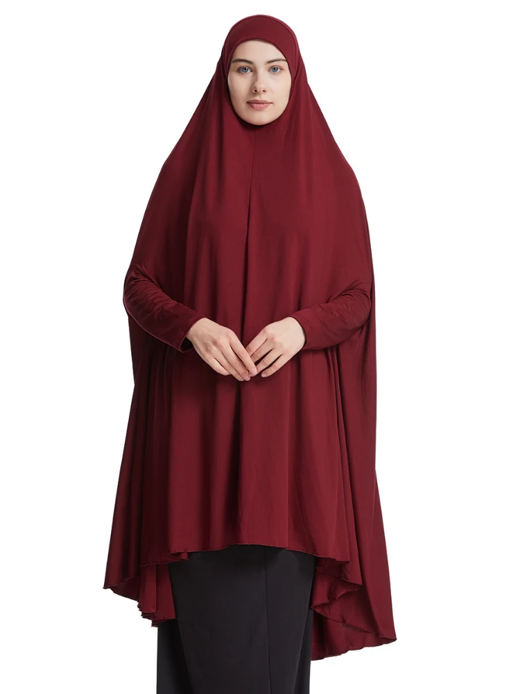 Prenda de oración musulmana Formal para mujer, Hijab largo de una pieza, Khimar islámico, Dubái, Turquía, Namaz, Burka, Jurken, Ramadán, Eid, jilbab