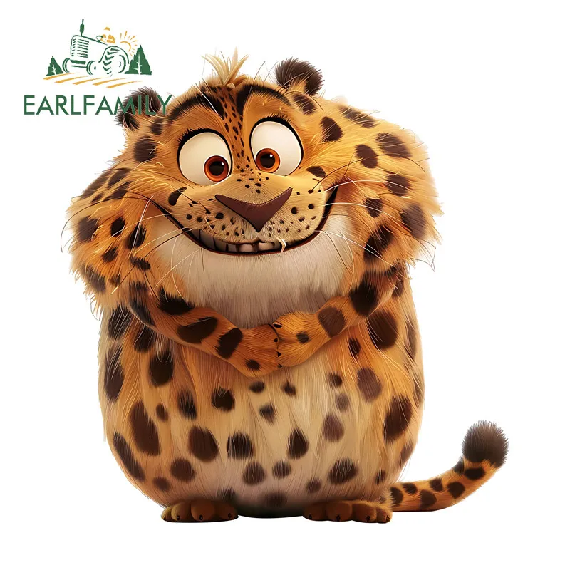 EARLFAMILY Cute Tiger Car Sticker Personality Campervan Computer Cooler Rearview Mirror Vinyl Decal Waterproof Car Accessories