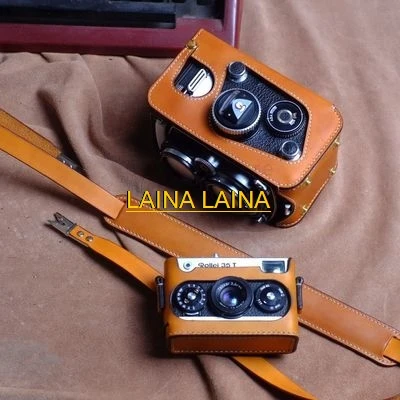 

Чехол для фотоаппарата ручной работы из натуральной кожи (коровья кожа) для Rollei 3.5F Rolleiflex 2.8F, защитный чехол-футляр.