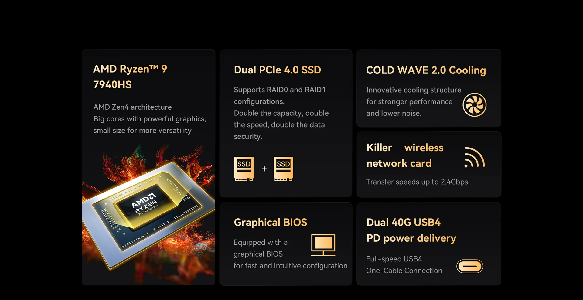 새로운 MINISFORUM UM790 Pro 미니 PC AMD Ryzen 9 7940HS 게임용 미니 PC 창 11 DDR5 5600MHz USB4 WiFi 6E 데스크탑 미니 컴퓨터 썸네일 2