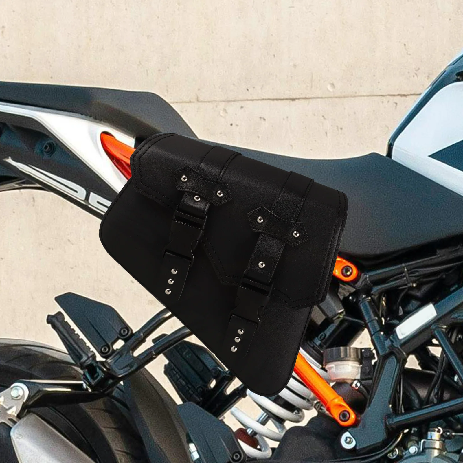 

Motorcycle Saddlebags Vintage Style Large Capacity Tool Storage Motorcycle Side Bag Easy Installation Tool Organizer