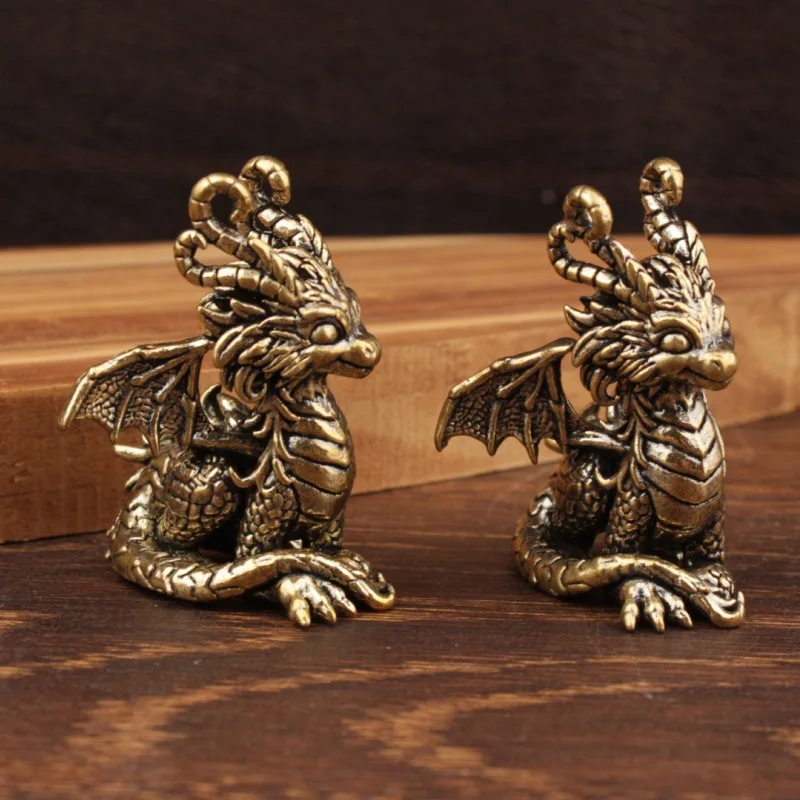 Little Flying Dragon Statue Home Decor Figure Ornament Brass Magic Dragon Ornament Home Decoration