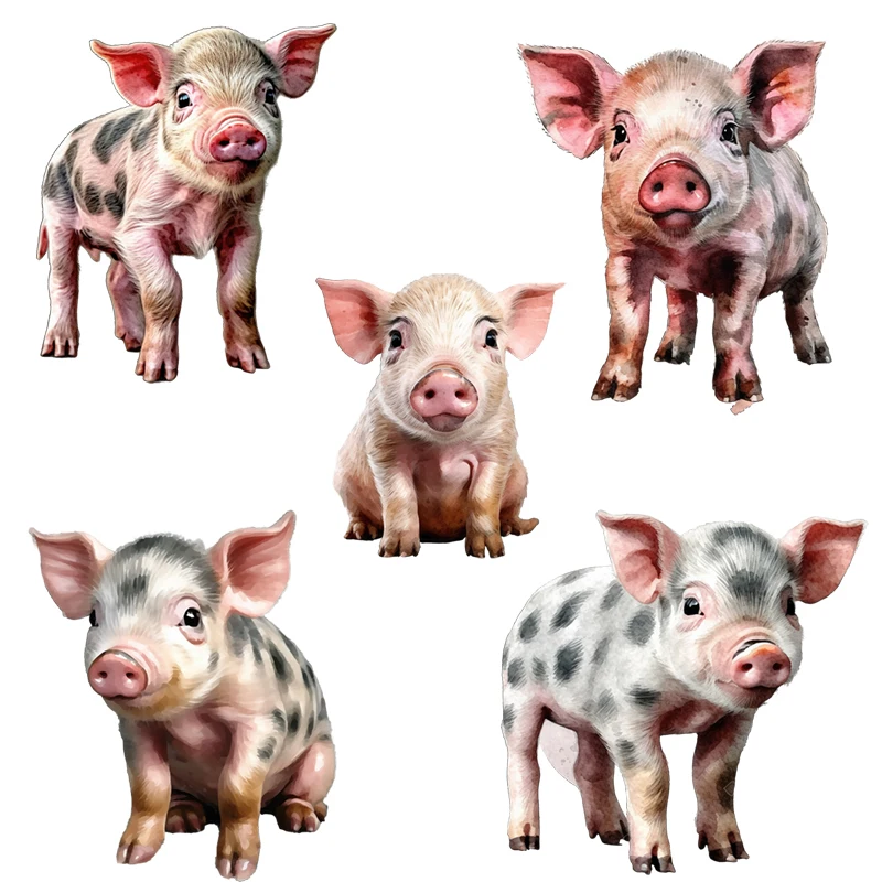 Three Ratels CF12 Cute little pig cartoon animal stickers for children's bedroom decoration wall stickers