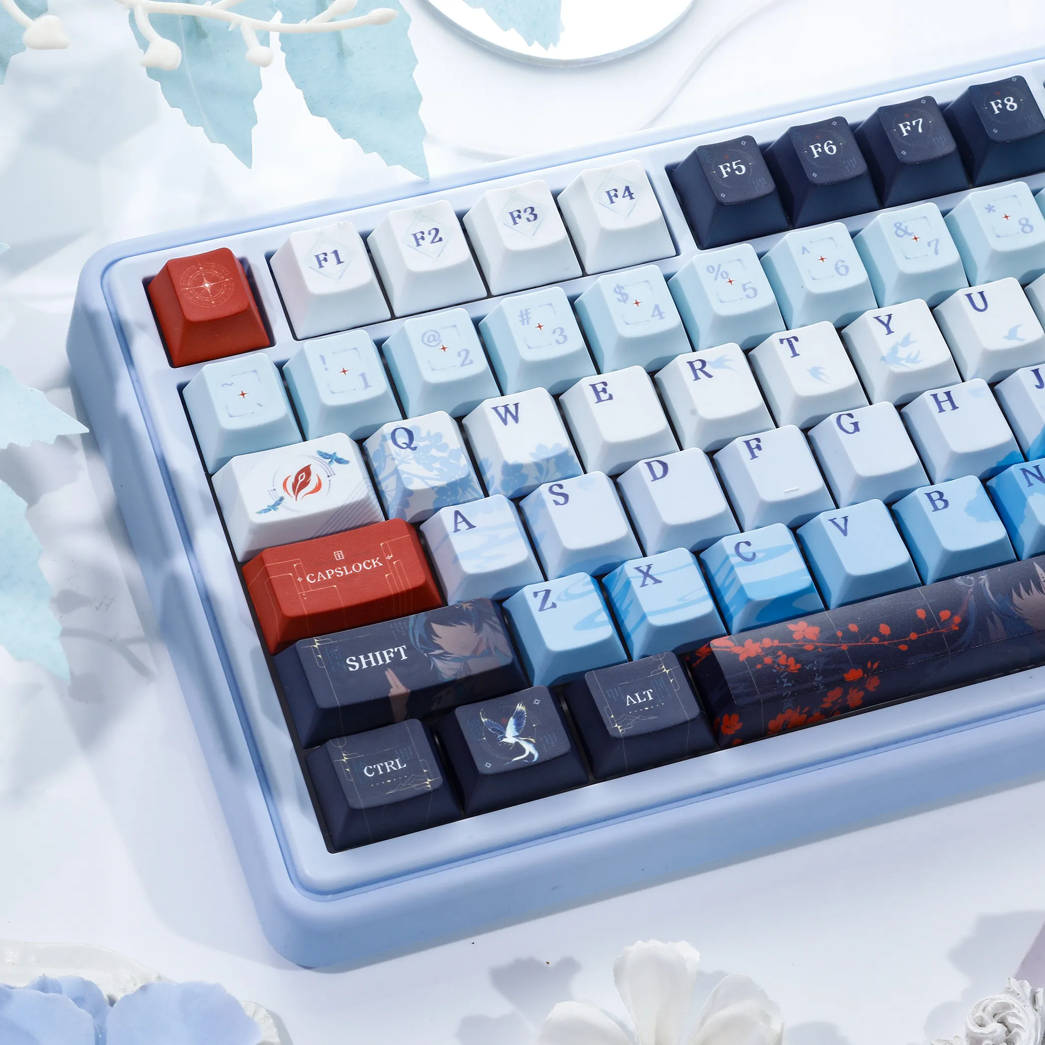 Yangyang 120 PBT Keycap Wuthering Waves DYE Sublimation Key Cover Cherry Cross MX Switch for Mechanical Keyboard Otaku Gift XMJ