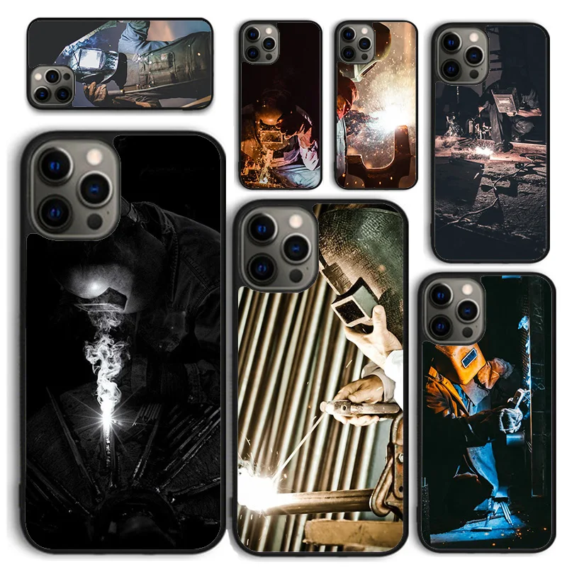 Welder Welding Hot Metal Worker Phone Case for iPhone 16 15 14 12 13 mini PLUS X XS XR 11 PRO MAX Cover Fundas Shell