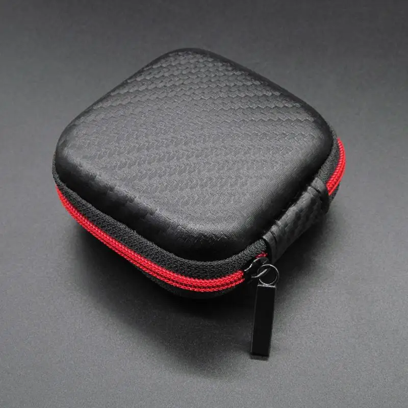 Di Động Mini Dây Kéo Vuông Cứng Aseismic Chống Ẩm Tai Nghe Túi Hộp Bảo Quản Tai Nghe Dành Cho SD Thẻ TF