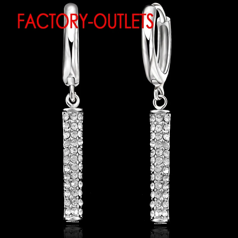 Genuine 925 Sterling Silver Pendant Necklaces Earrings Set Trendy Fashion Jewelry CZ Crystal Female Party Wedding  Wholesale