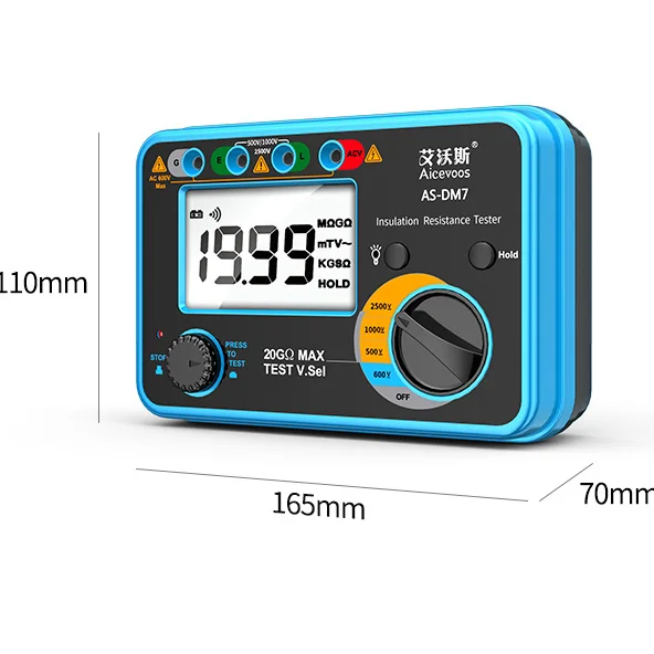 Insulation resistance tester, tramegger, digital electrician, high-precision insulation meter, 1000V2500V