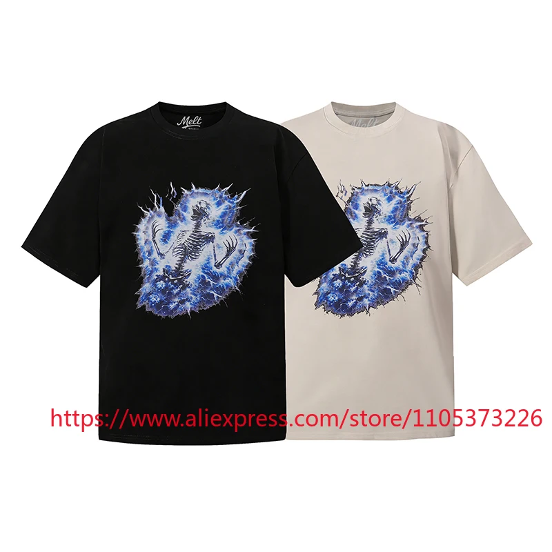 2026 Hot New Melt Oversized Unisex Tee Unique Print Crew Neck Short Sleeve Streetwear Fashion Top