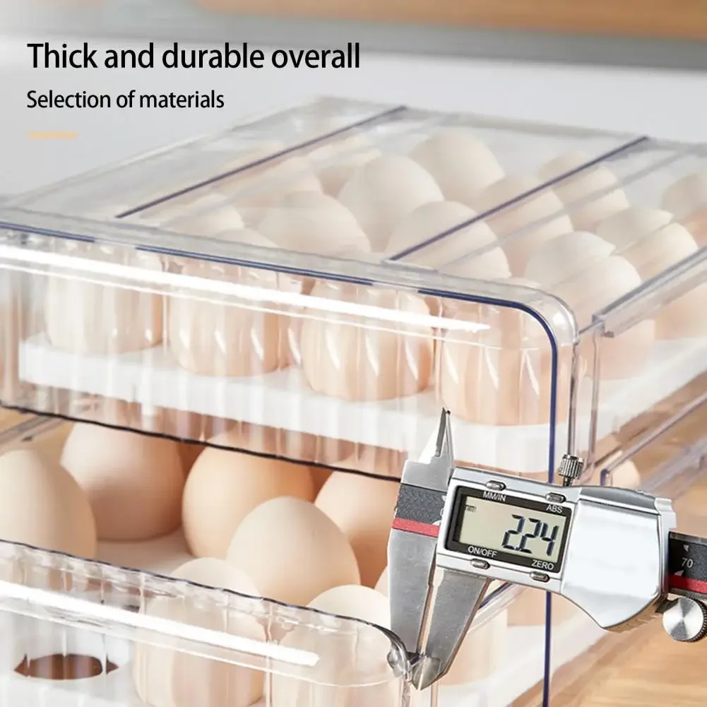 Convenient Egg Storage Box Deep Slot Egg Tray Pull-out Type Kitchen Fridge Special Finishing Egg Storage Drawer Box  Keep Tidy