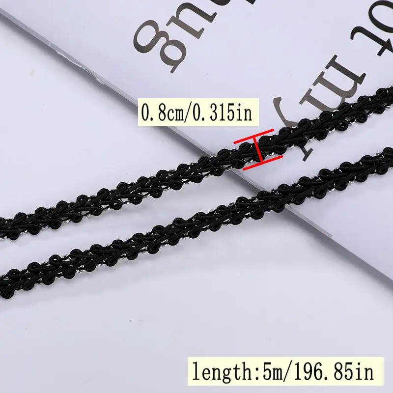 각 팩에 5Meters/196.85In 새로운 의류 액세서리 레이스 용품 드레스 친밀한 0.8cm 리본 레이스가있는 절묘한 모자