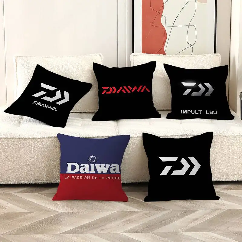

D-DaiwaS Fishing Logo Pillow Cover For Bedroom Room And Living Room Sofa Decorative Cushion Cover