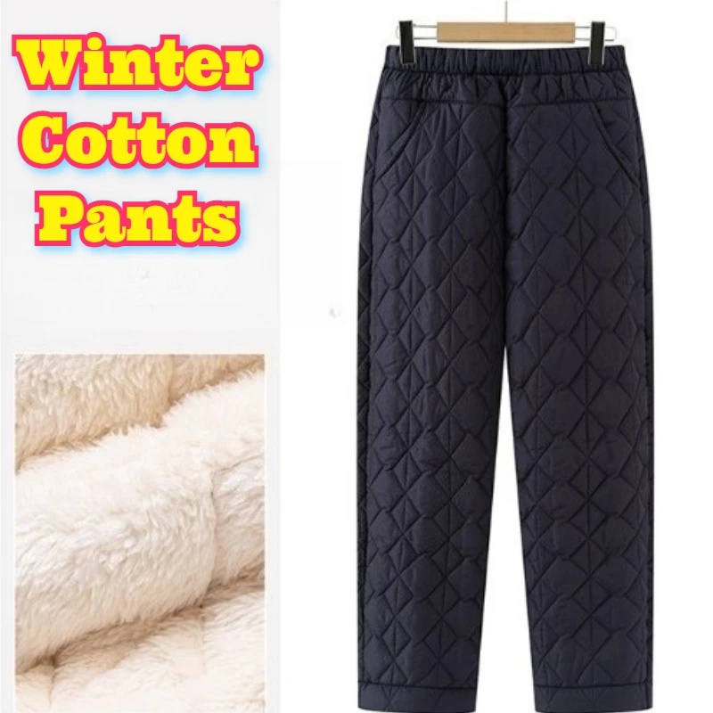 

Winter Warm Pants Elderly Women Thermal Fleece Lined High Waist Cotton Trousers Grandma Cold Weather Clothing Mom Anti Chill
