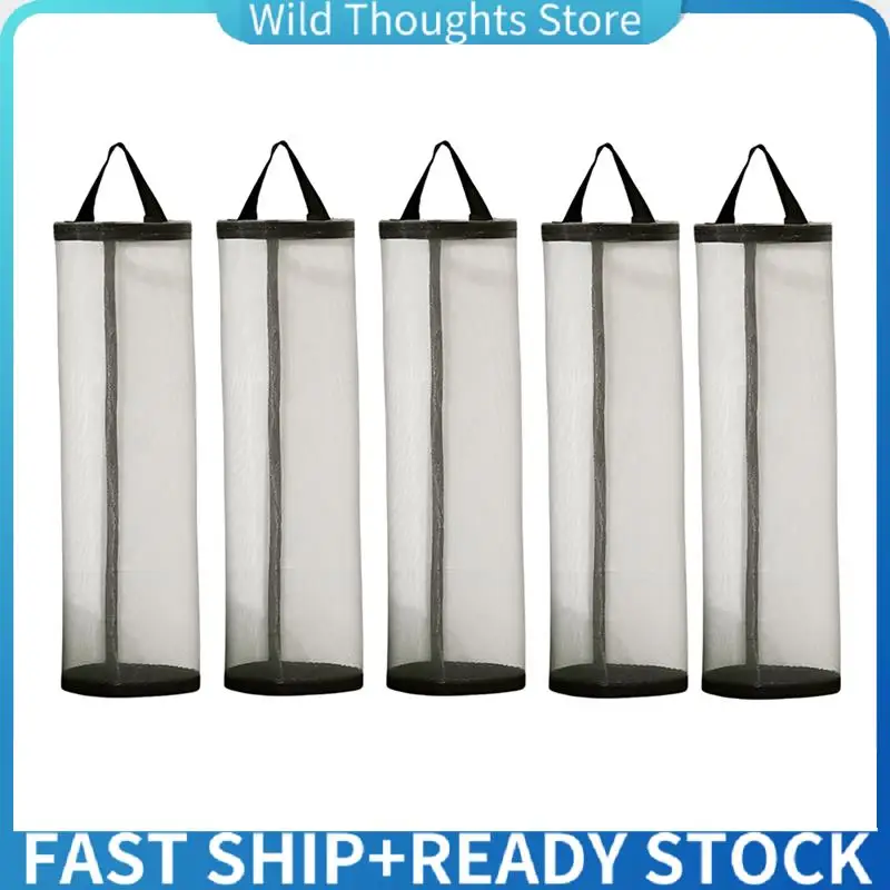 

Wall-Mounted Garbage Bag Kitchen Hanging Visual Storage Magic No-Punch Pull-Out Plastic Bag Storage Bag-[Qahk]
