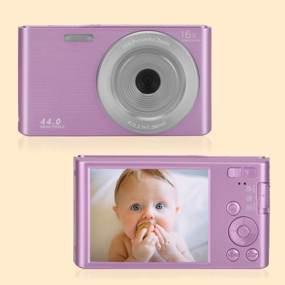 

Digital Photo Cameras Classic 44MP Vintage Time-lapse Recording 4K Photographic Compact Vlog Video Recorder For Children Gift