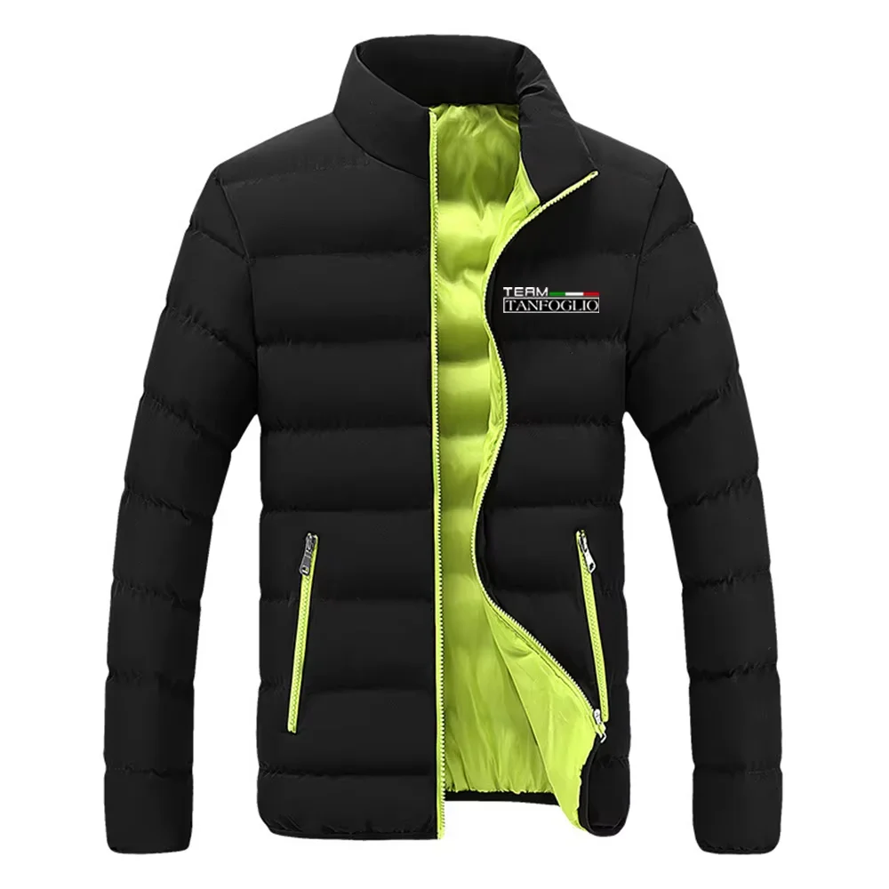 2025 Otoño Invierno Tanfoglio impreso moda Color sólido Stand Collar cremallera abajo abrigos moda de los hombres chaquetas de algodón de alta calidad