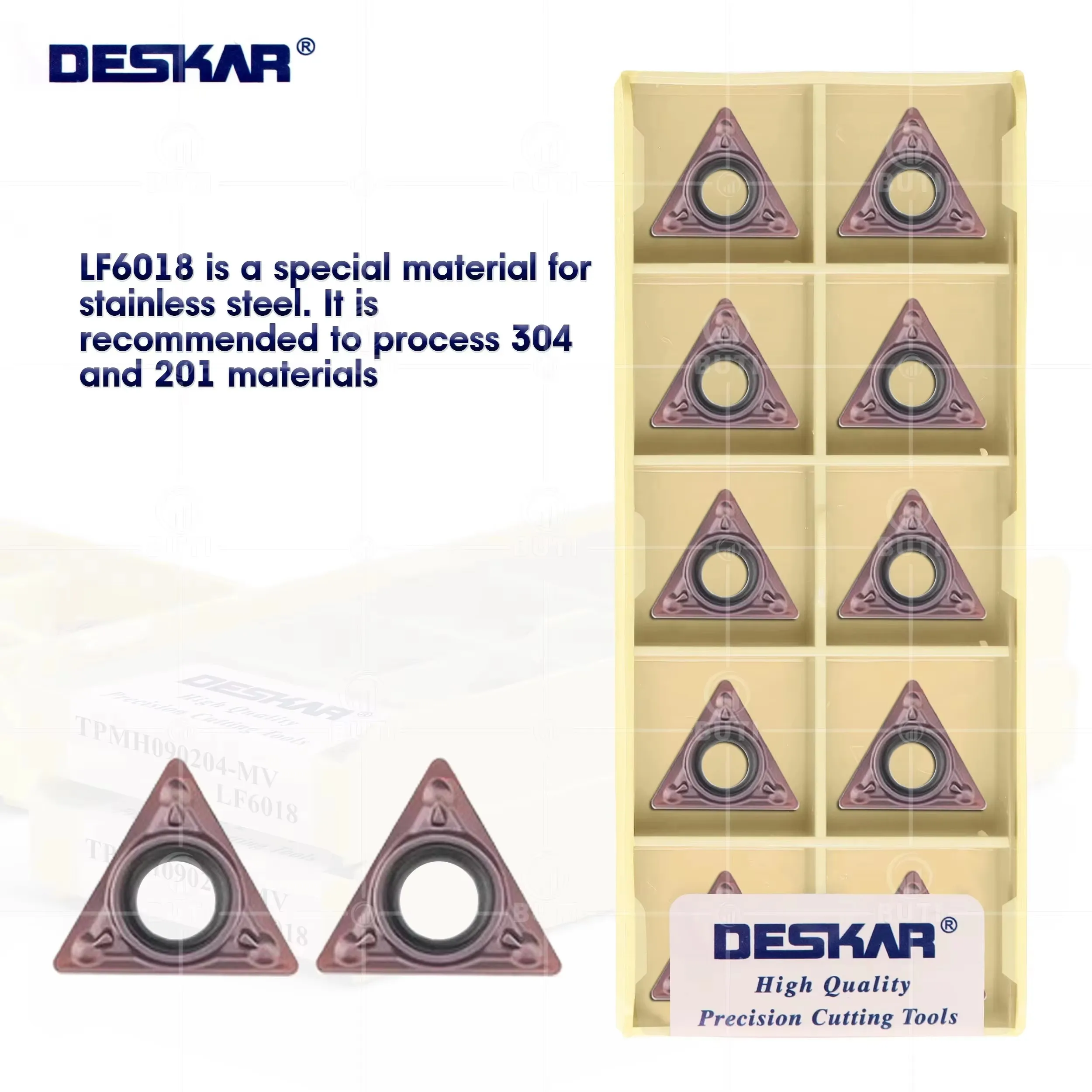 

DESKAR 100% Original CNC Carbide Inserts TPMH090204-MV LF6018 Inner Hole Triangle Turning Blades For Processing Stainless Steel