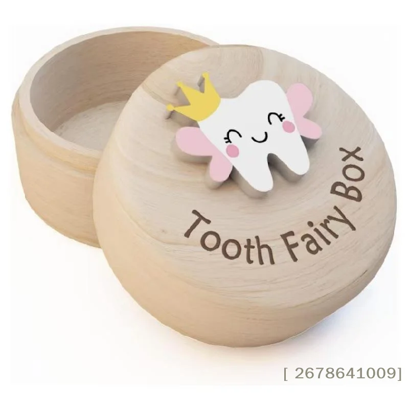 ⚑Baby Tooth Box Save Gifts Wooden Milk Teeth Organizer With Lid Deciduous Tooth Storage Box For Boy Or Girl